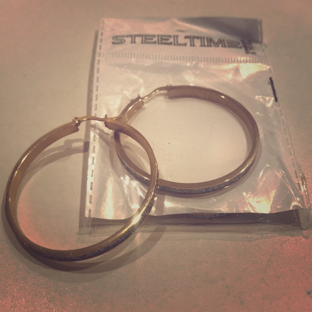 Stainless Steel Gold Hoop Earrings
